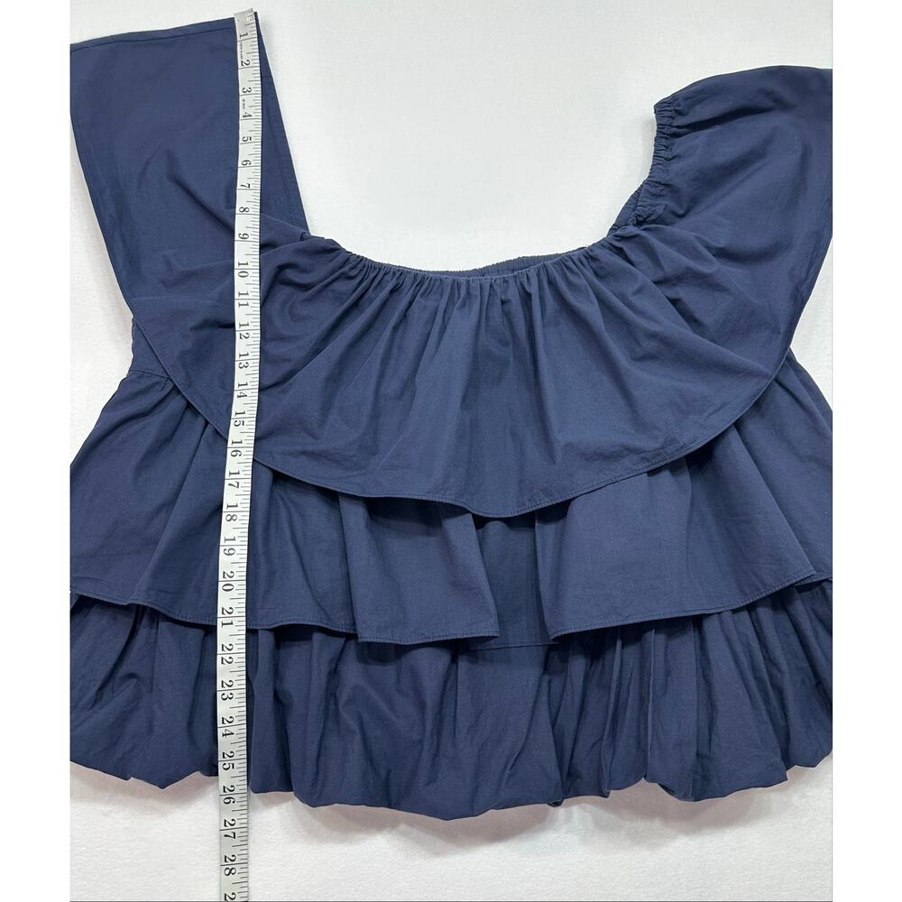 Maeve Anthropologie Navy Tiered Ruffle Off Shoulder Top Plus Size 1X - Picture 11 of 13